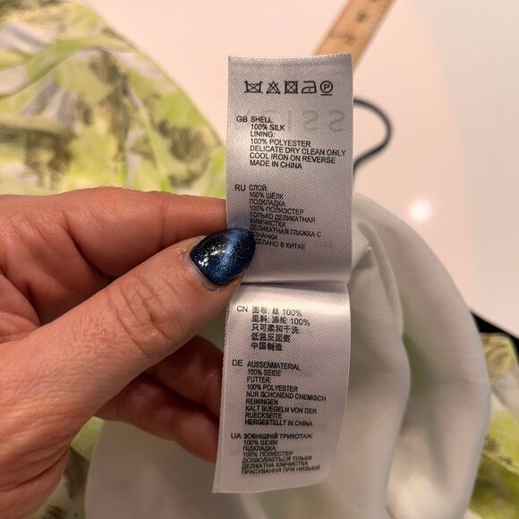 Reiss Lime Green Floral Printed Montgomery Sleeveless Shift Dress Size 2 - Picture 5 of 8